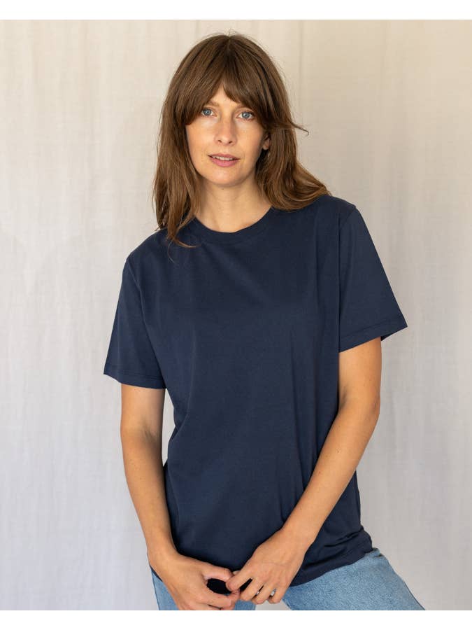 Ivy T - Vente T-shirt – femme - T-shirt bleu marine en coton biologique Maggie4