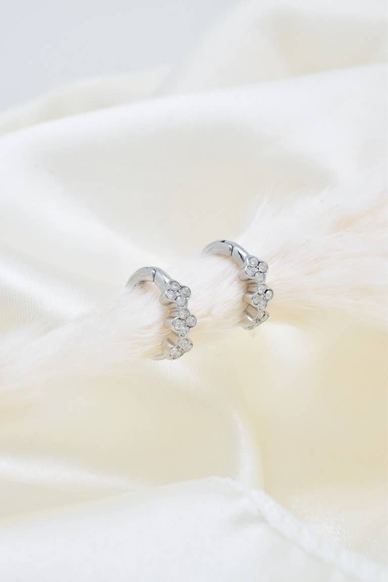 Kapyco - Wholesale Hoop Earrings - Mini Creole Rhinestone in Stainless Steel - BO1004155