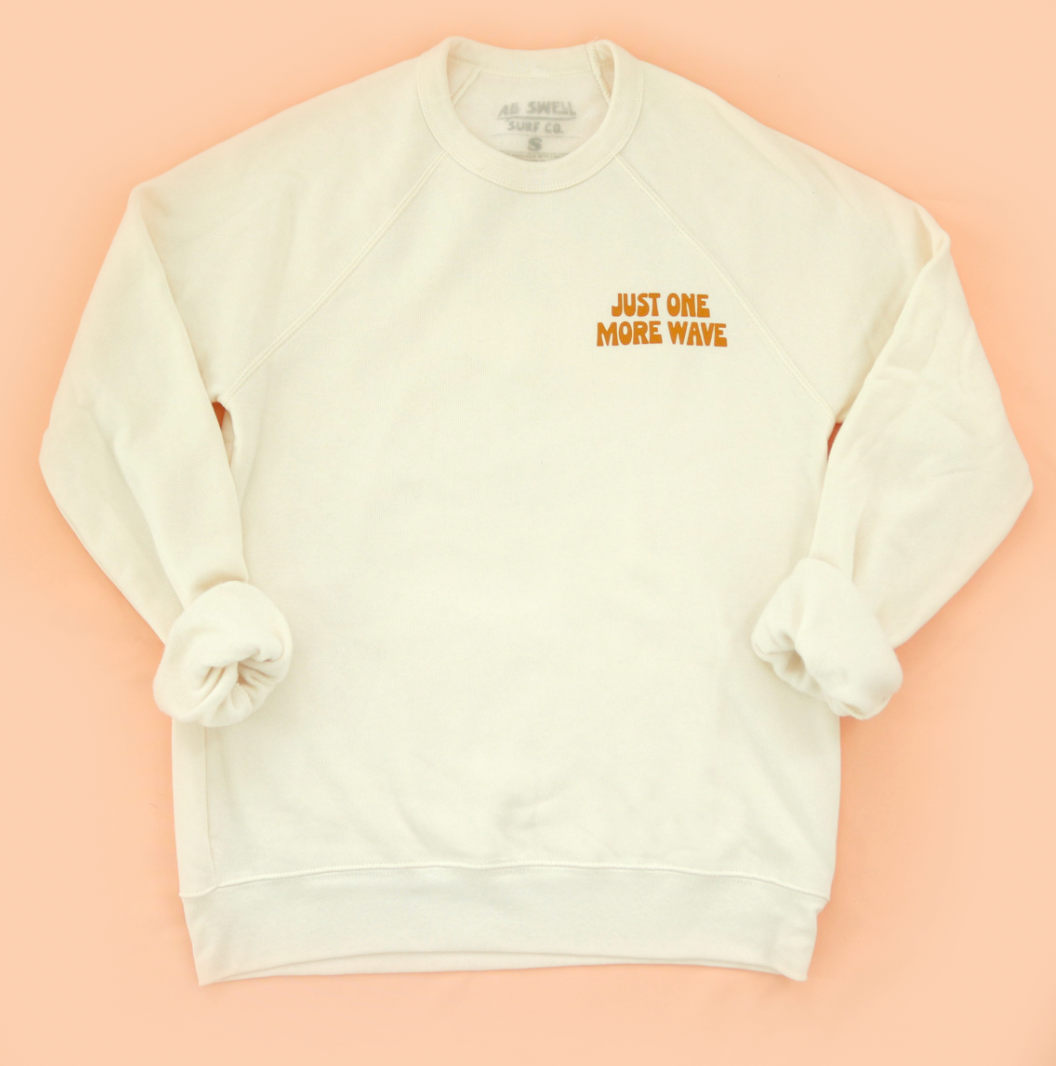 Natural Just One More Wave Adult Sweatshirt for wholesale on Faire1