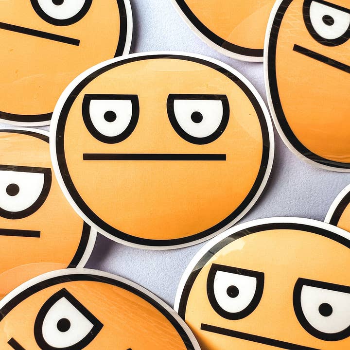 Mood Face Round Sticker for wholesale by Superbloom Co