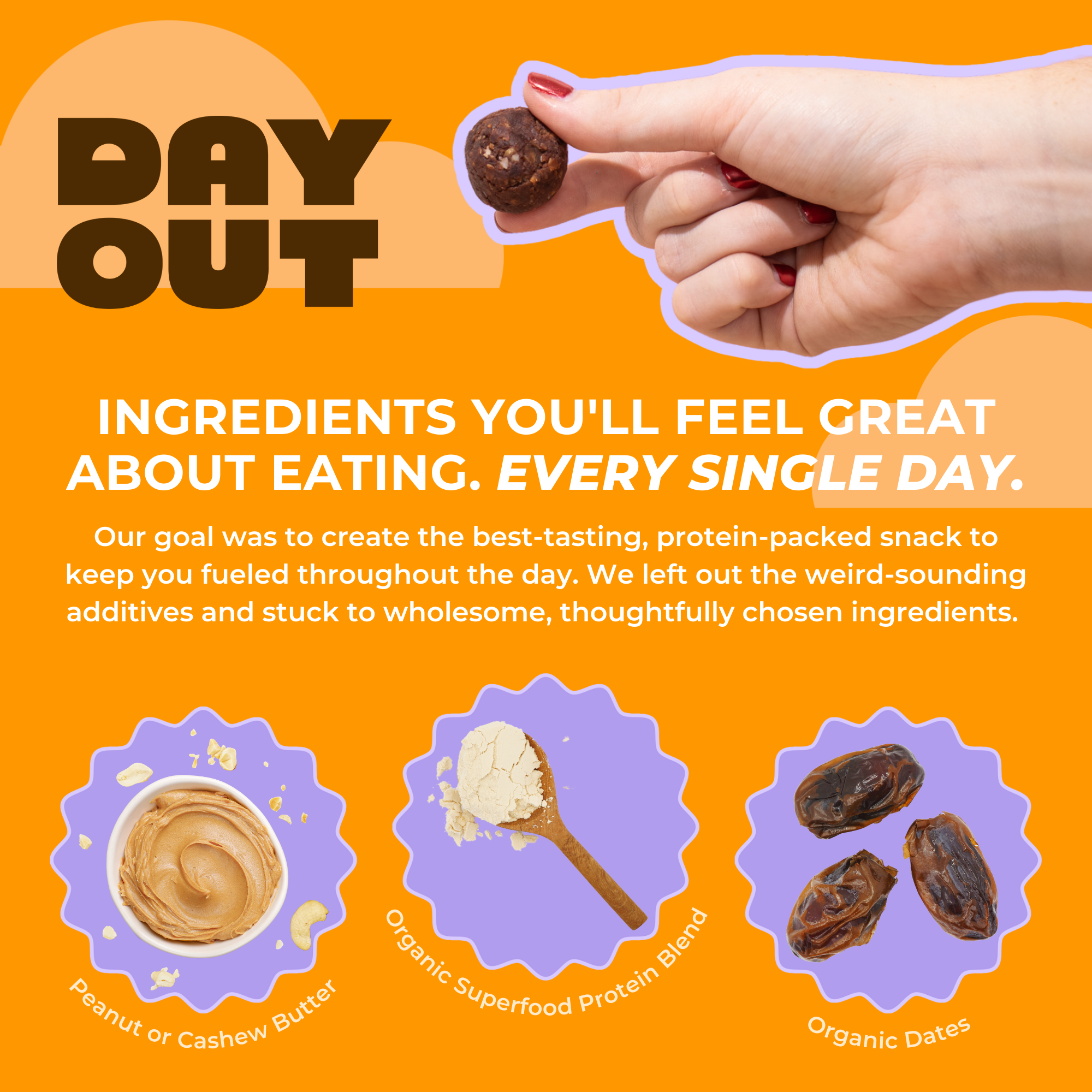 Day Out Snacks (previously Protein Power Ball) - Vente Barres de céréales - Boules protéinées au beurre de cacahuète 2 oz - Prêt à emporter, pack de 403