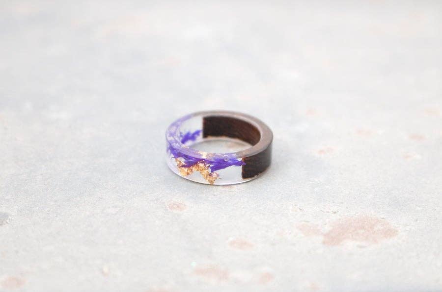 Hipster Row - Wholesale Band/Stacked Ring - Glass Wood Ring3