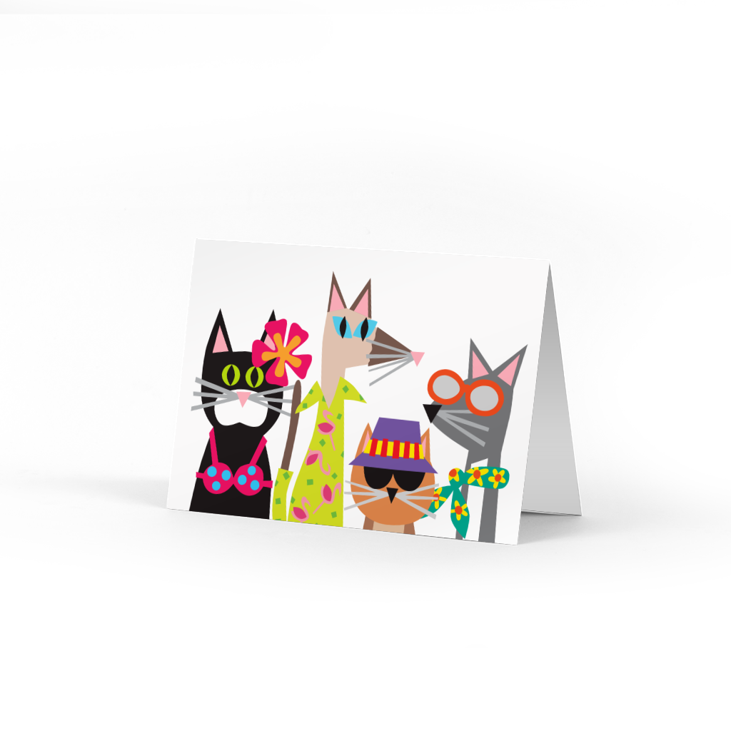 R. Nichols Stationery & Gifts - Wholesale Everyday Greeting Card - Summer Kitties Single Card1