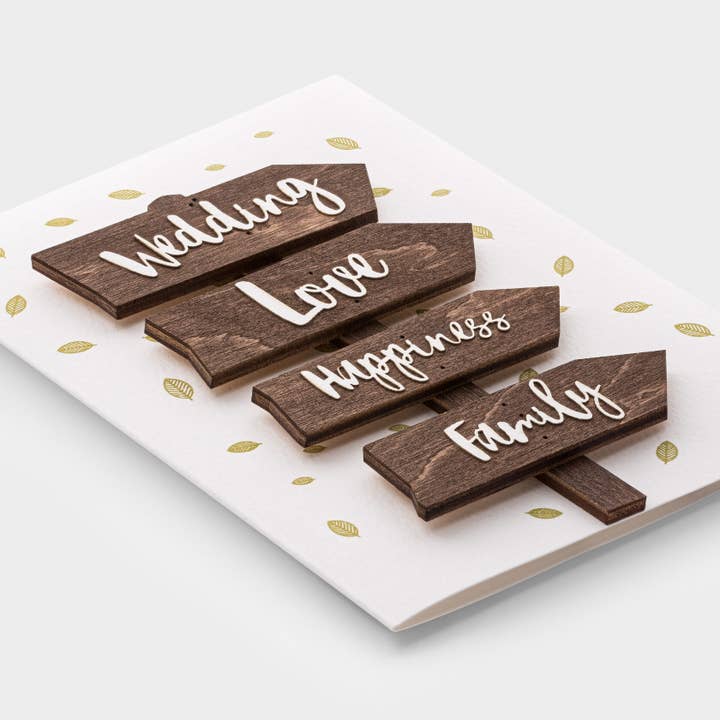 3D Wooden Wedding Card – Love Family Happiness by PESKOVOI for wholesale by PESKOVOI