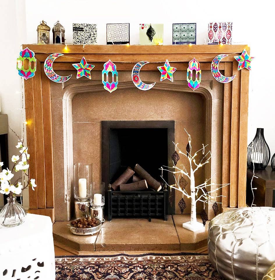 Islamic Moments - Wholesale DIY Craft Kit - DIY Colour My Bunting Kit, Eid Ramadan Bunting Decorations - CMB 013