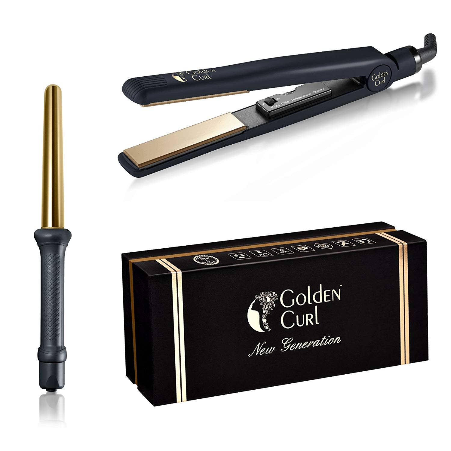 Set Golden Curls Straightener Ghd Hair Straightener Curler Ghd Hair  Straightener And Curler Set, image size:1500x1500