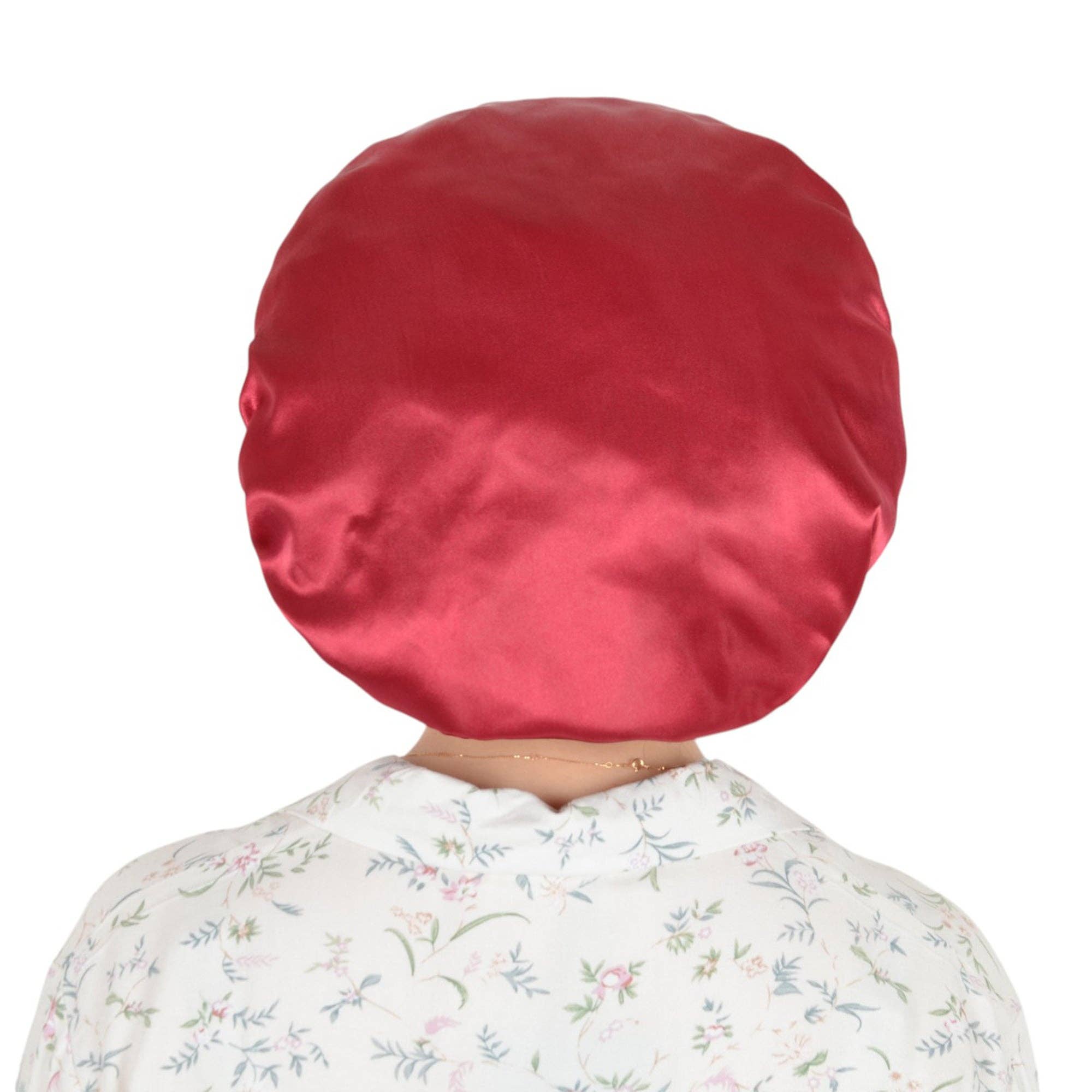 AK Brand – Engroshandel Nathue – til kvinder – Satin sovekalot med dobbelt lag og flæsekantet silkehat10