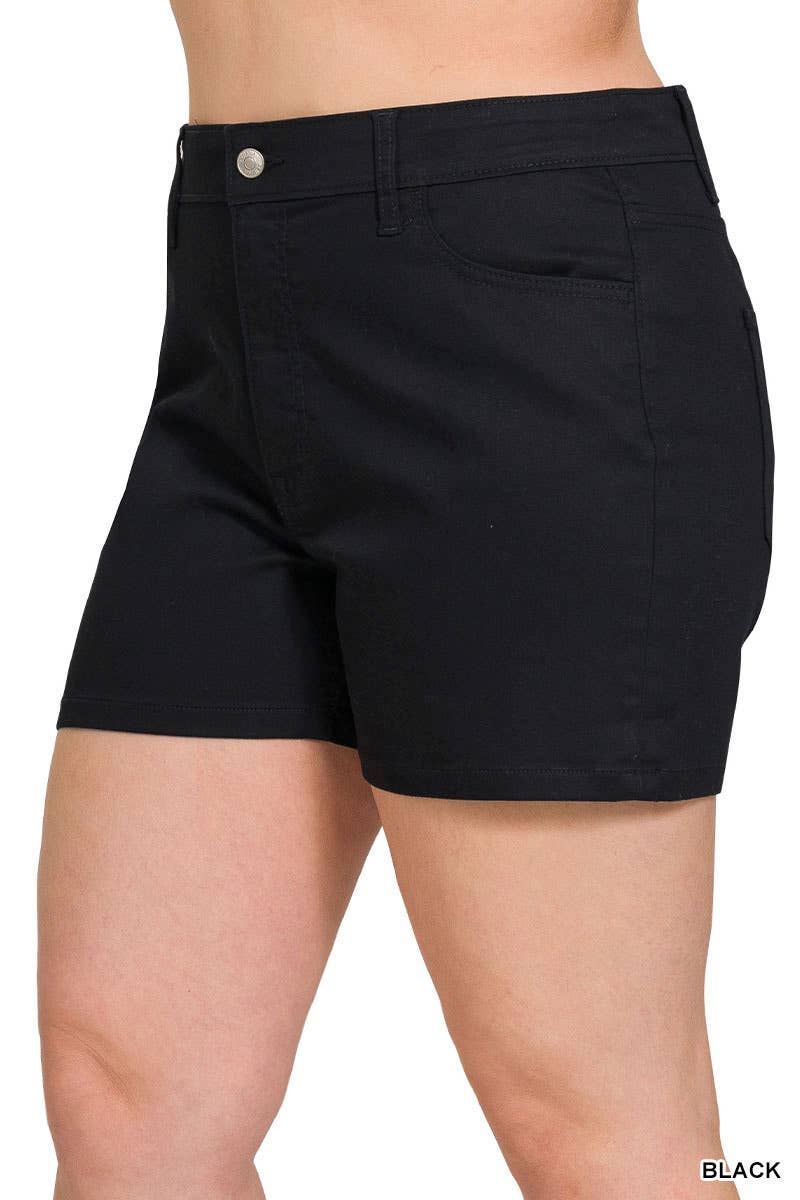 BLACK Plus High Rise Color Jean Shorts for wholesale on Faire1