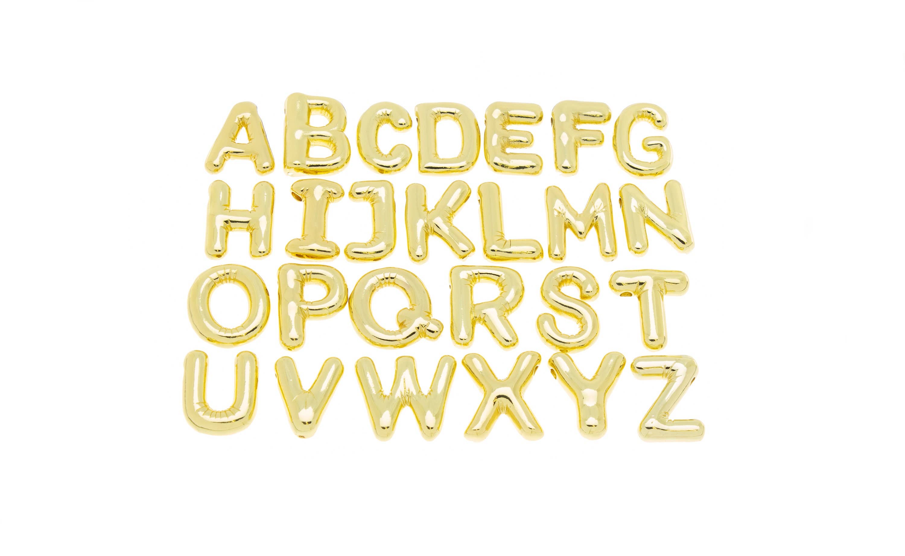 Jewel Pledge - Wholesale Individual Charm/Pendant - Gold or Silver Alphabet Balloon Bubble Charms CPG416
0