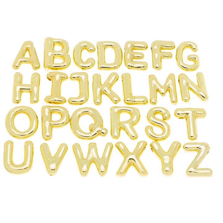 Jewel Pledge - Wholesale Individual Charm/Pendant - Gold or Silver Alphabet Balloon Bubble Charms CPG416