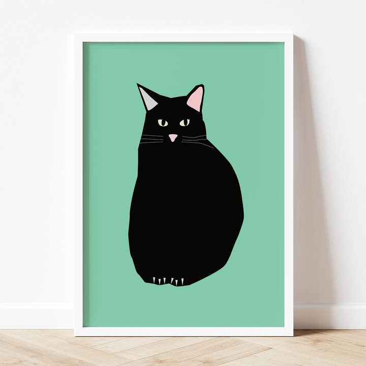 Black Cat - Art print A5/A4/A3 for wholesale by Salty Crayon