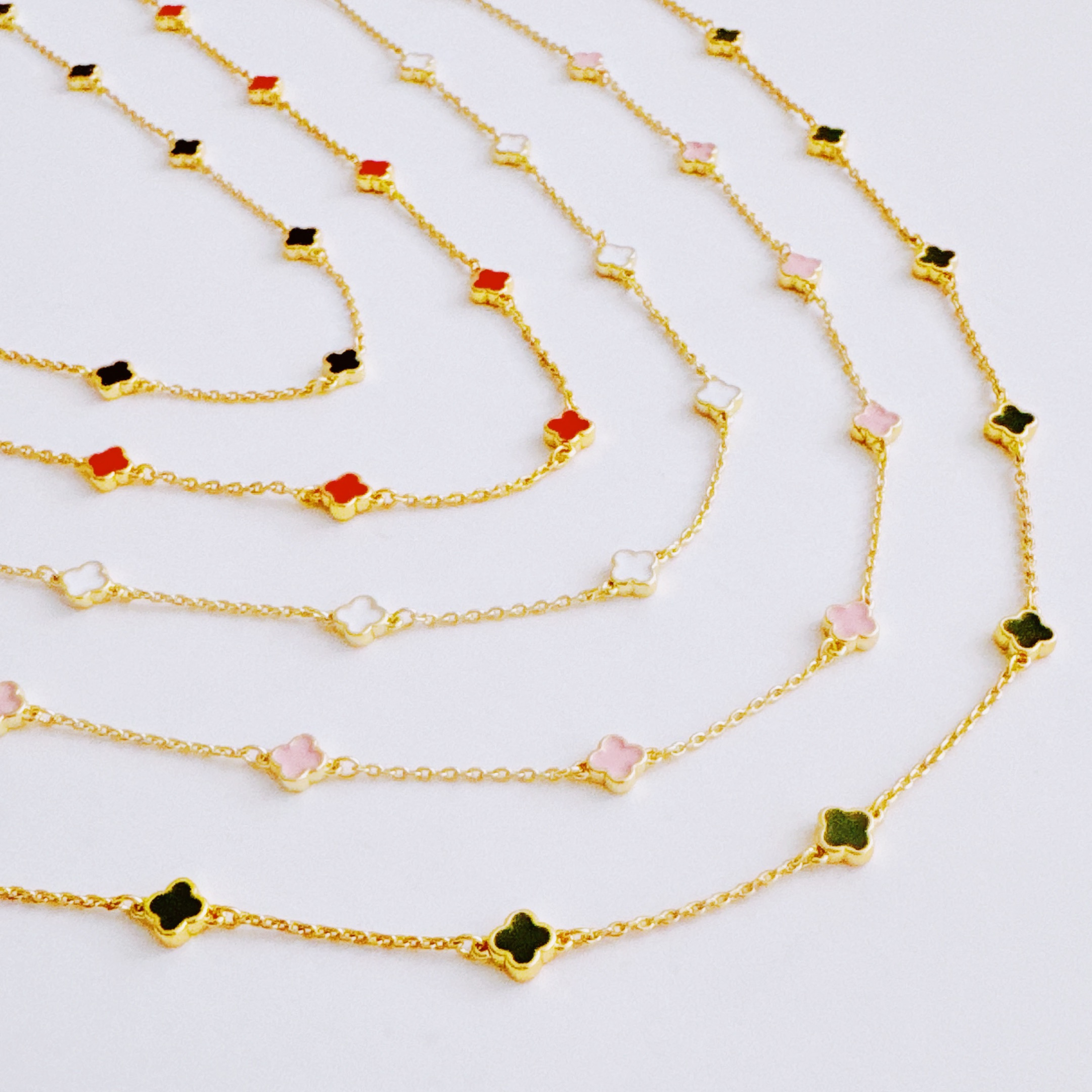 Ellison+Young - Wholesale Pendant/Charm Necklace - Petite Colored Clover Necklace6