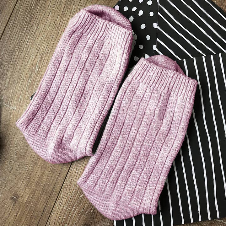 Pink Ribbed Super Soft Snug Socks for wholesale by Solesmith
