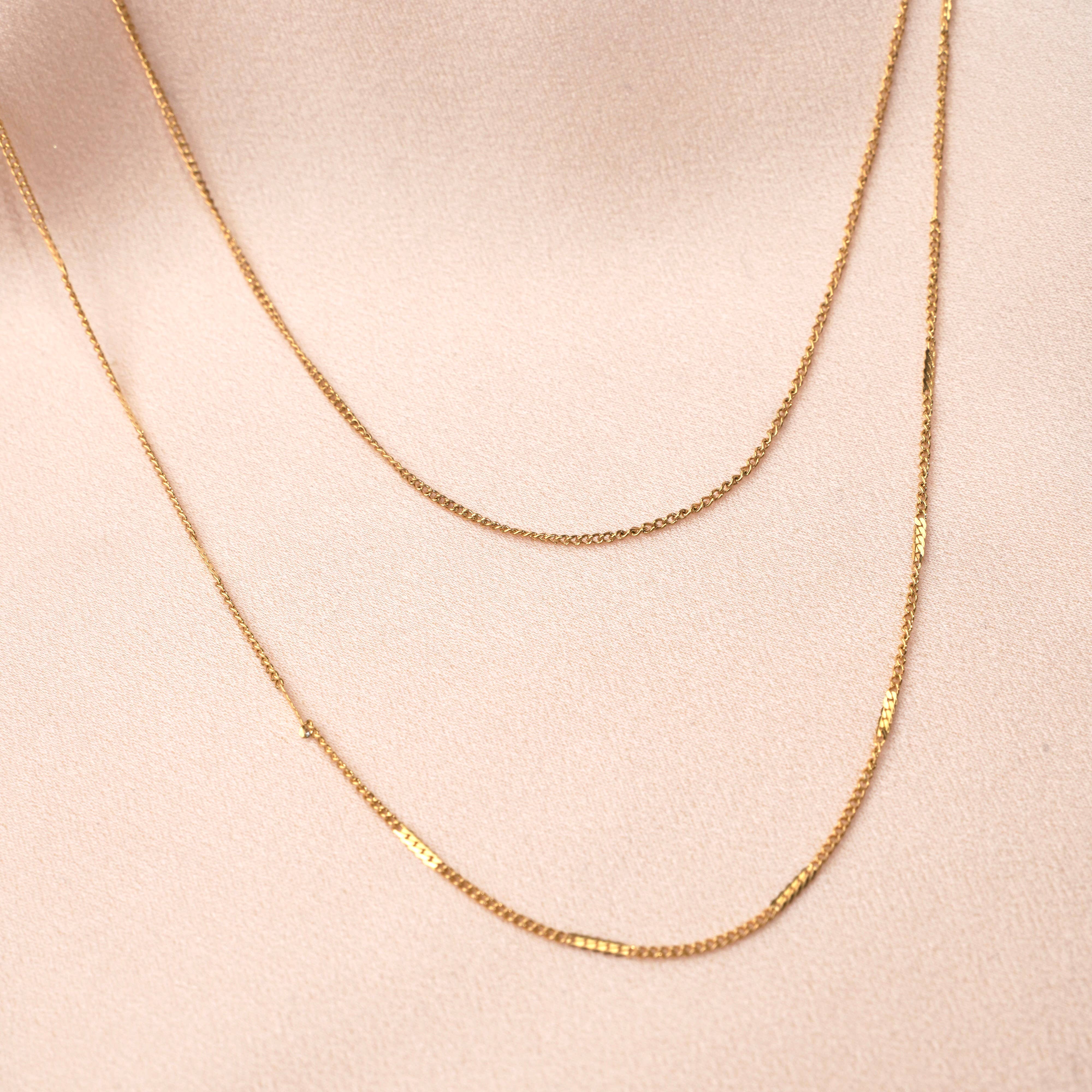 Victoire Collection - Wholesale Link & Chain Necklace - Fine double row necklace with fine chains2
