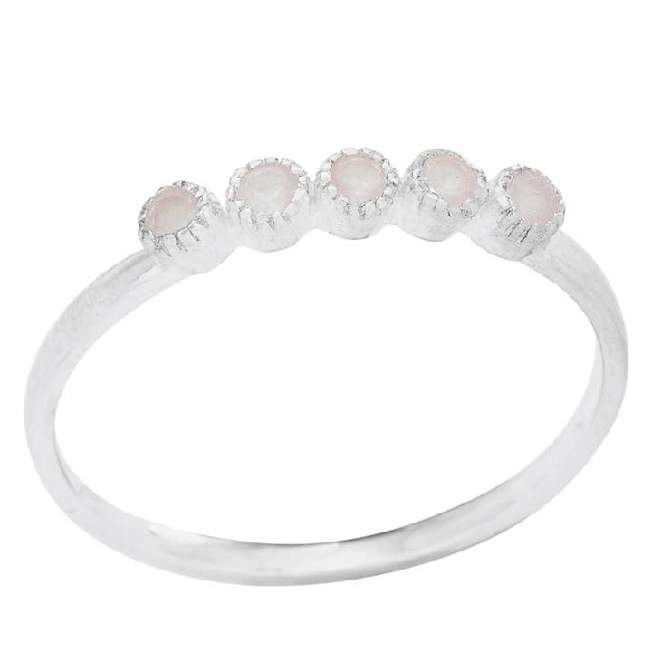 bague en argent sterling quartz rose pour la vente par Tiger Mountain Jewelry