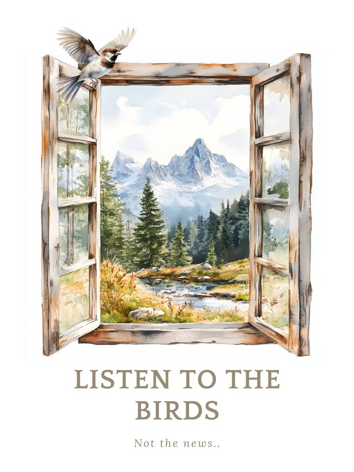 Sustainable postcard Listen to the birds for wholesale by Mookstories