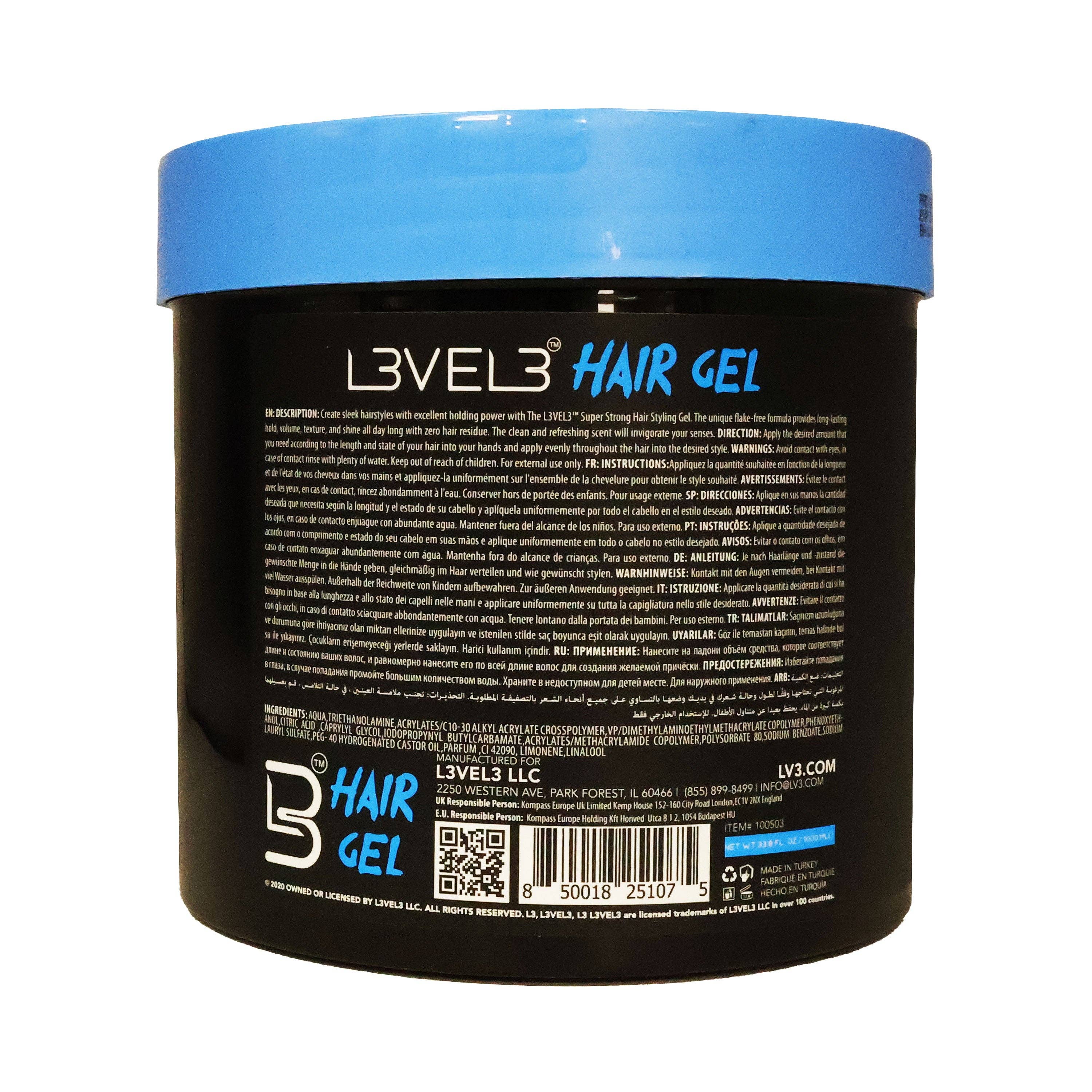 KT Supply - Wholesale Haarstyling gel/mousse - Level3 Haargel Super Strong 33,8 Oz.1