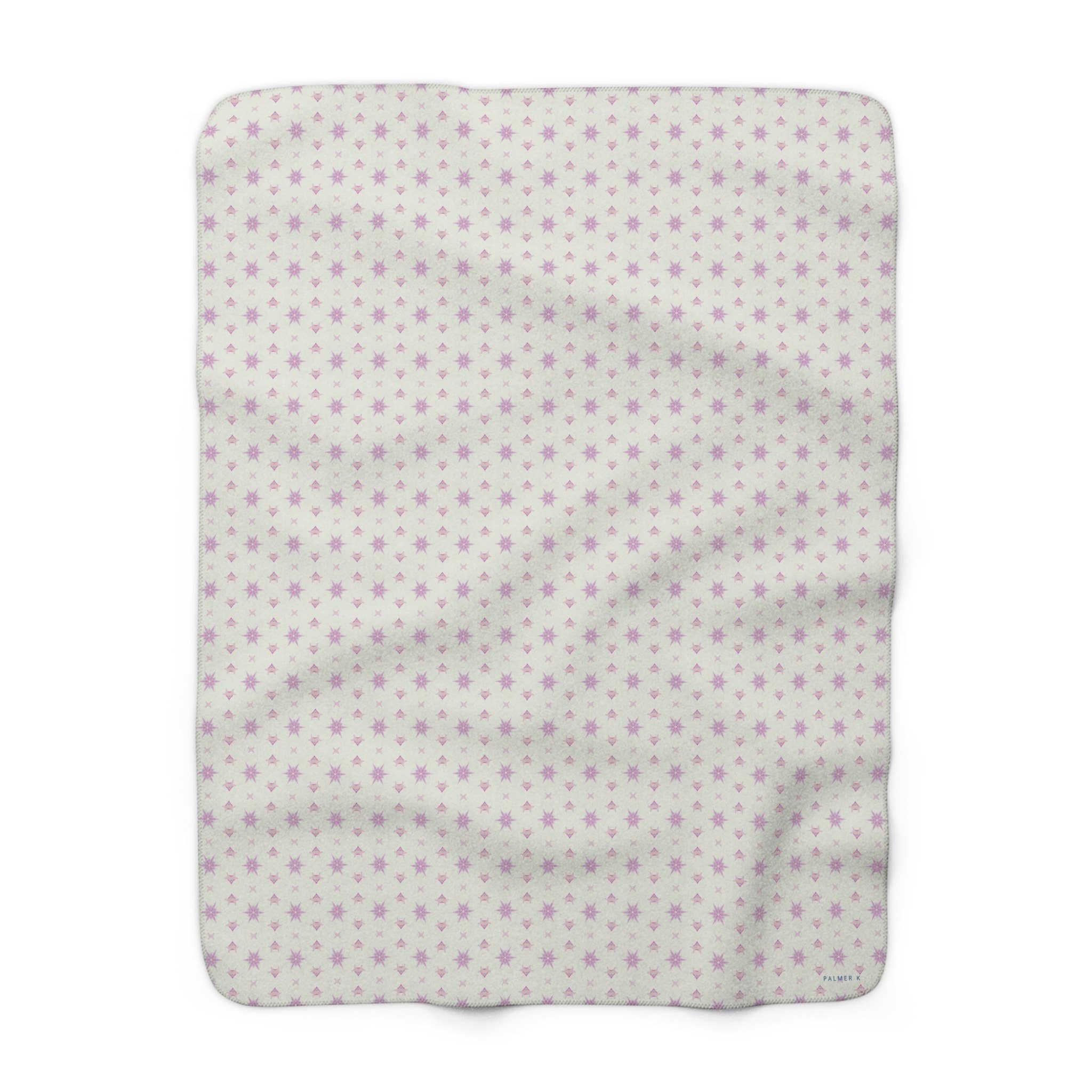 PALMER K Designs - Wholesale Throw Blanket - Sherpa Throw / Blanket: Pink / White Geometric (OH/P14)1