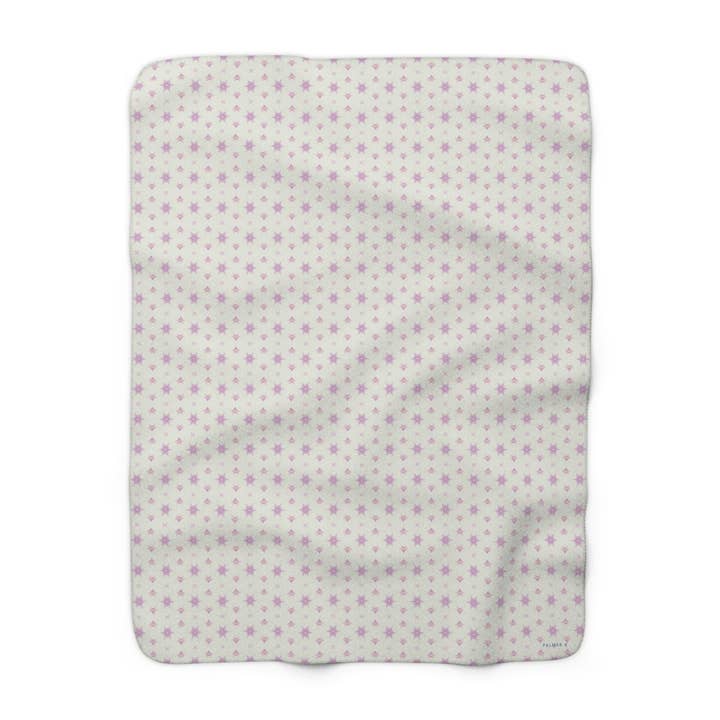 PALMER K Designs - Wholesale Throw Blanket - Sherpa Throw / Blanket: Pink / White Geometric (OH/P14)1