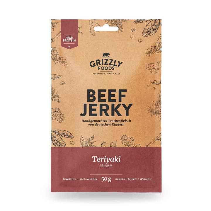 Beef Jerky - Teriyaki per la vendita all'ingrosso da parte di Grizzly Foods
