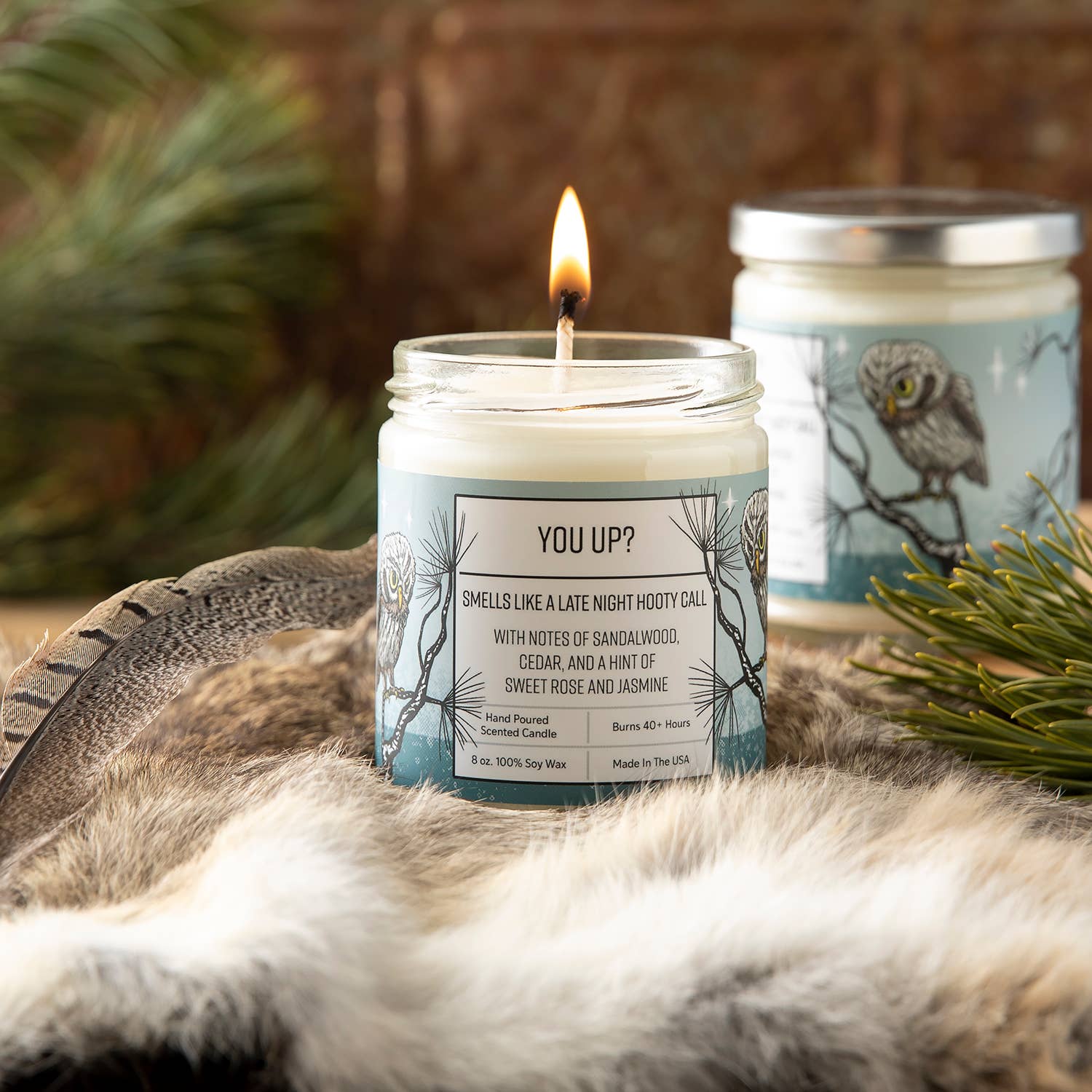 Two Little Fruits - Venta al por mayor Velas en tarros - Vela de Búho de Sándalo – Mezcla de Soja de Cedro y Jazmín5