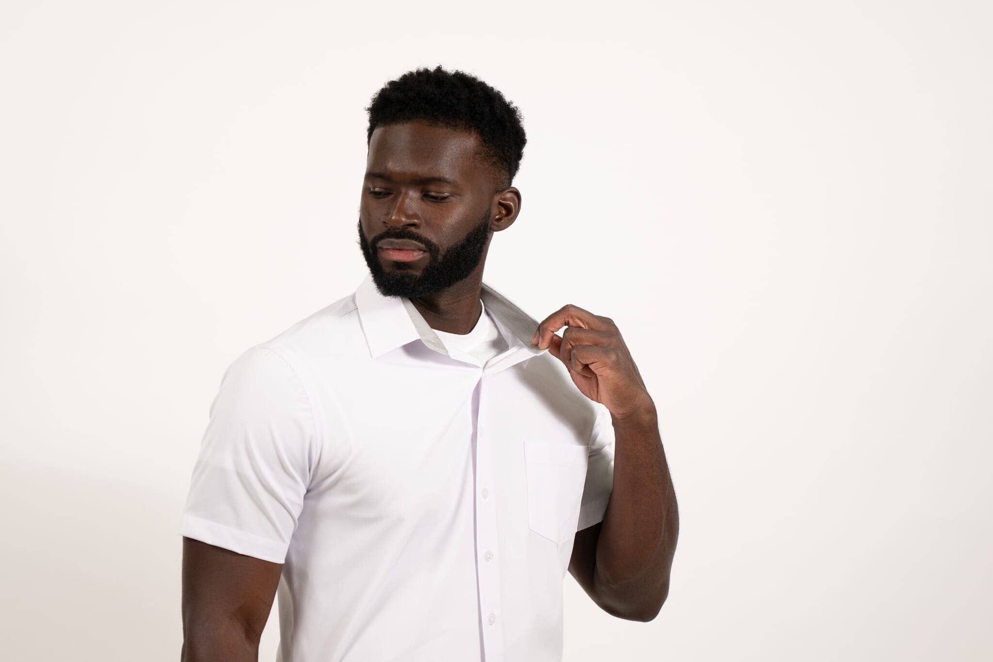 Tough Apparel - Wholesale Button Down Shirt - Men's - White Hustle Dress Shirt - Short Sleeve23