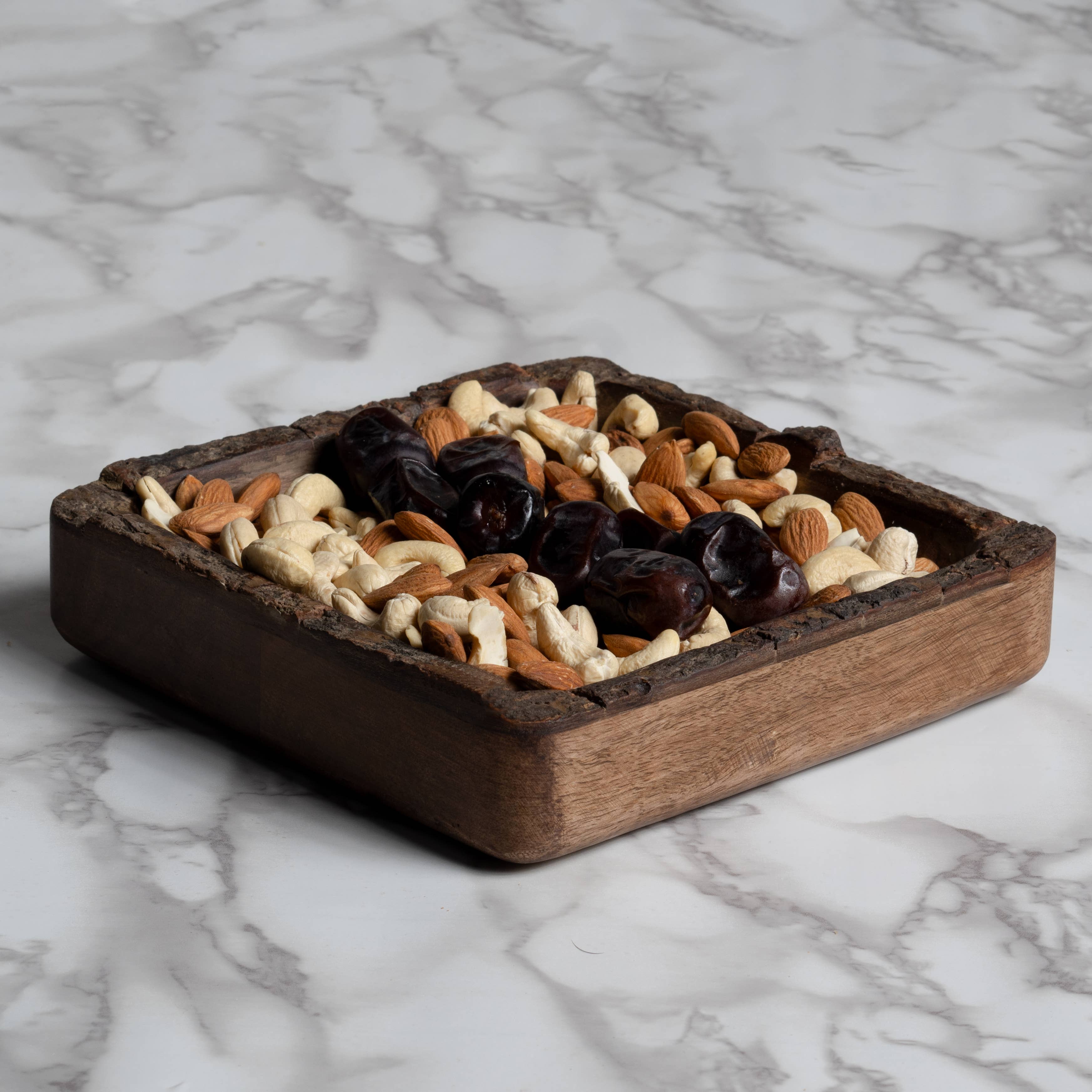 Valor Home Goods - Wholesale Decorative Plate/Dish/Bowl - Food-Safe Rustic Wood Bark Small Serving Square Bowl 3