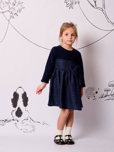 Dress in warm cotton with a lurex barrè skirt for wholesale by LaTitta