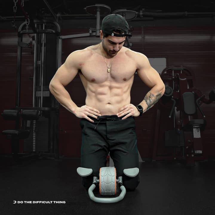 Gray Ab Roller Wheel With Elbow Support for wholesale on Faire7