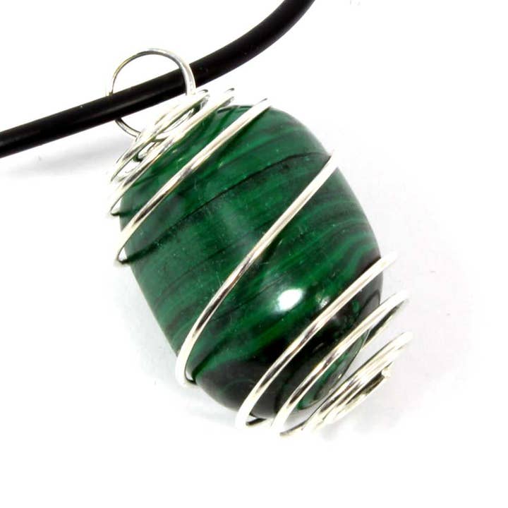 Malachite Wire Wrapped Necklace for wholesale by The Psychic Tree