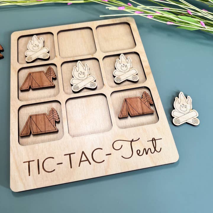 Birch House Games & Gifts - Wholesale Board Game - Camping Tic-Tac-Toe Tent Game - Camping & Outdoorsy Gift