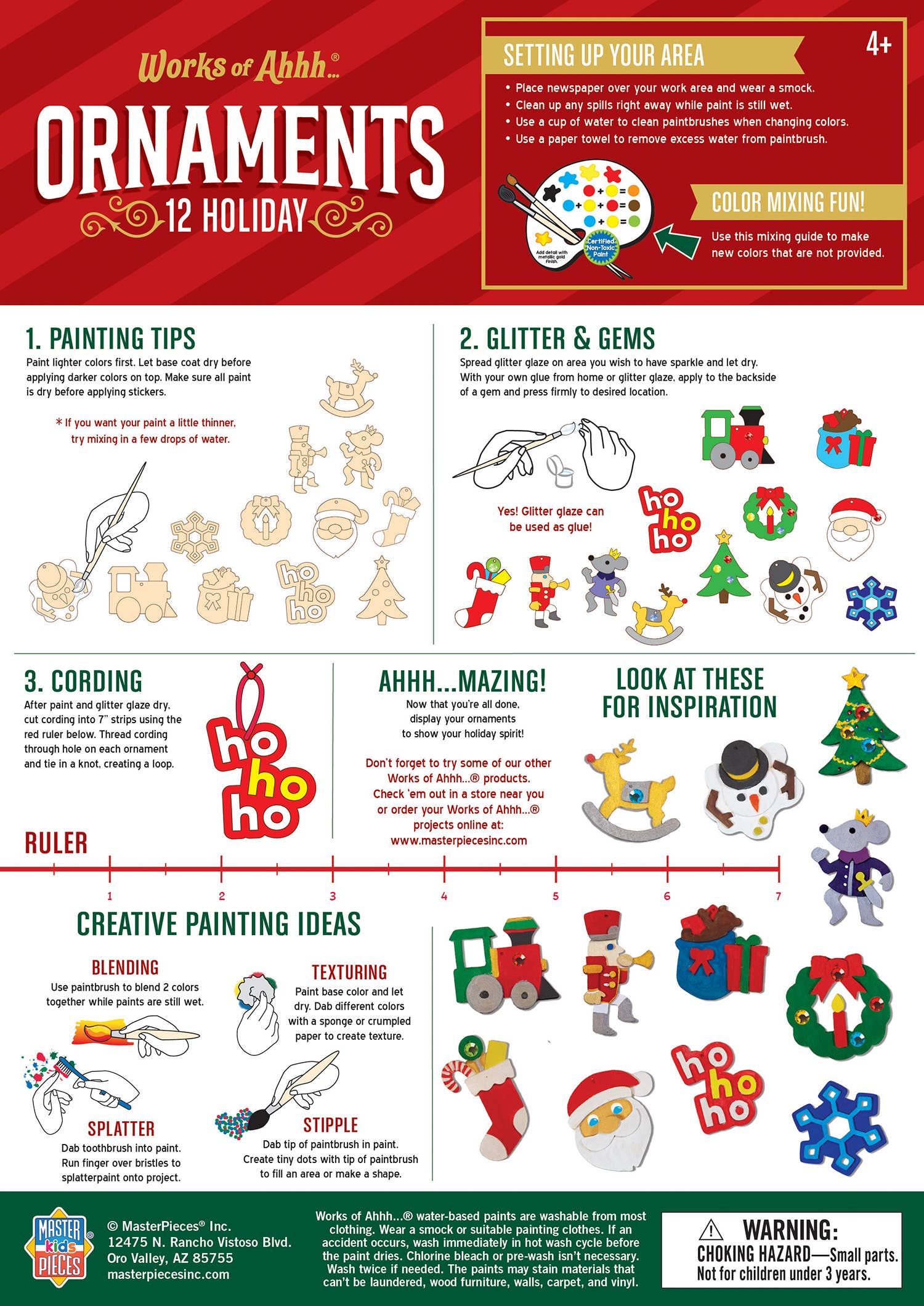 Masterpieces Puzzles - Wholesale DIY Craft Kit - 12 Holiday Ornaments Wood Paint Set3