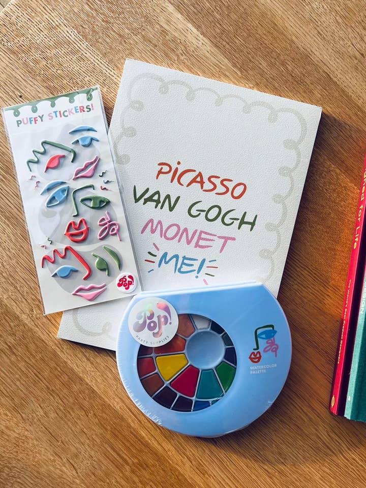 Little Artist Bundle Pack - Paper, Palette, Watercolors, Paintbrush and Stickers! for wholesale by POP Party Supplies, LLC