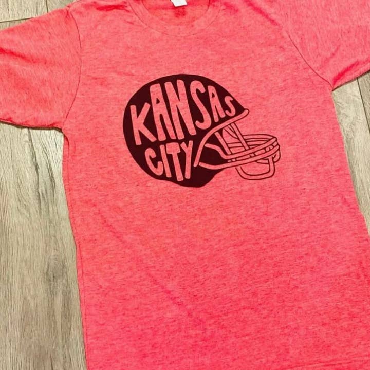 Kansas City football helmet chiefs KC tee shirt NFL bowl for wholesale by Pop Culture Craze