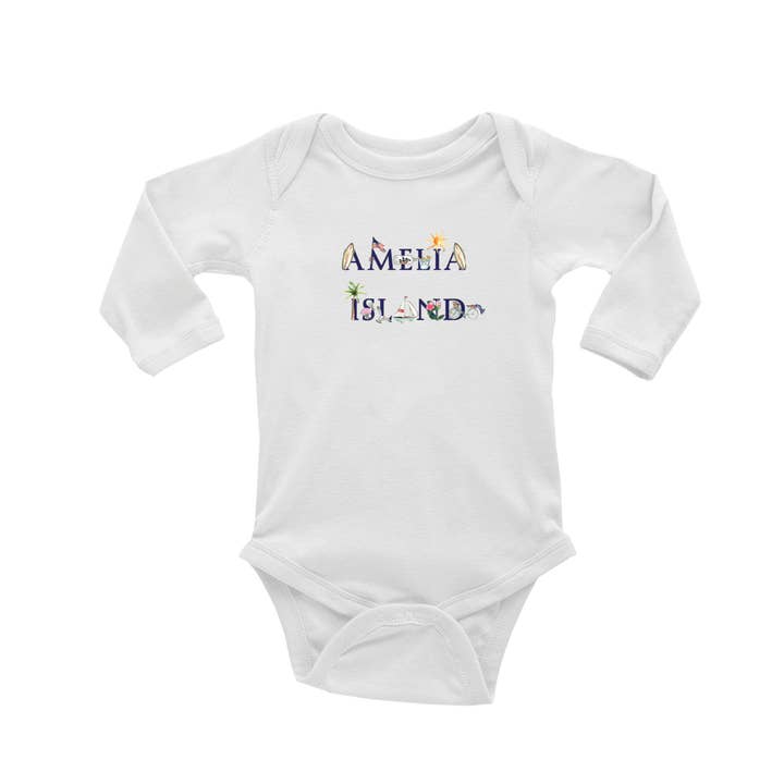 amelia island baby snap up long sleeve for wholesale by Tina Labadini Designs