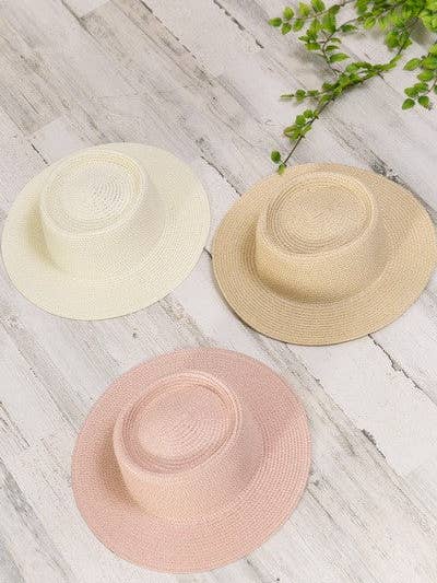 CLASSIC BOATER STRAW SUN HATS | 40HW603 for wholesale by JOSSLYN by wall to wall