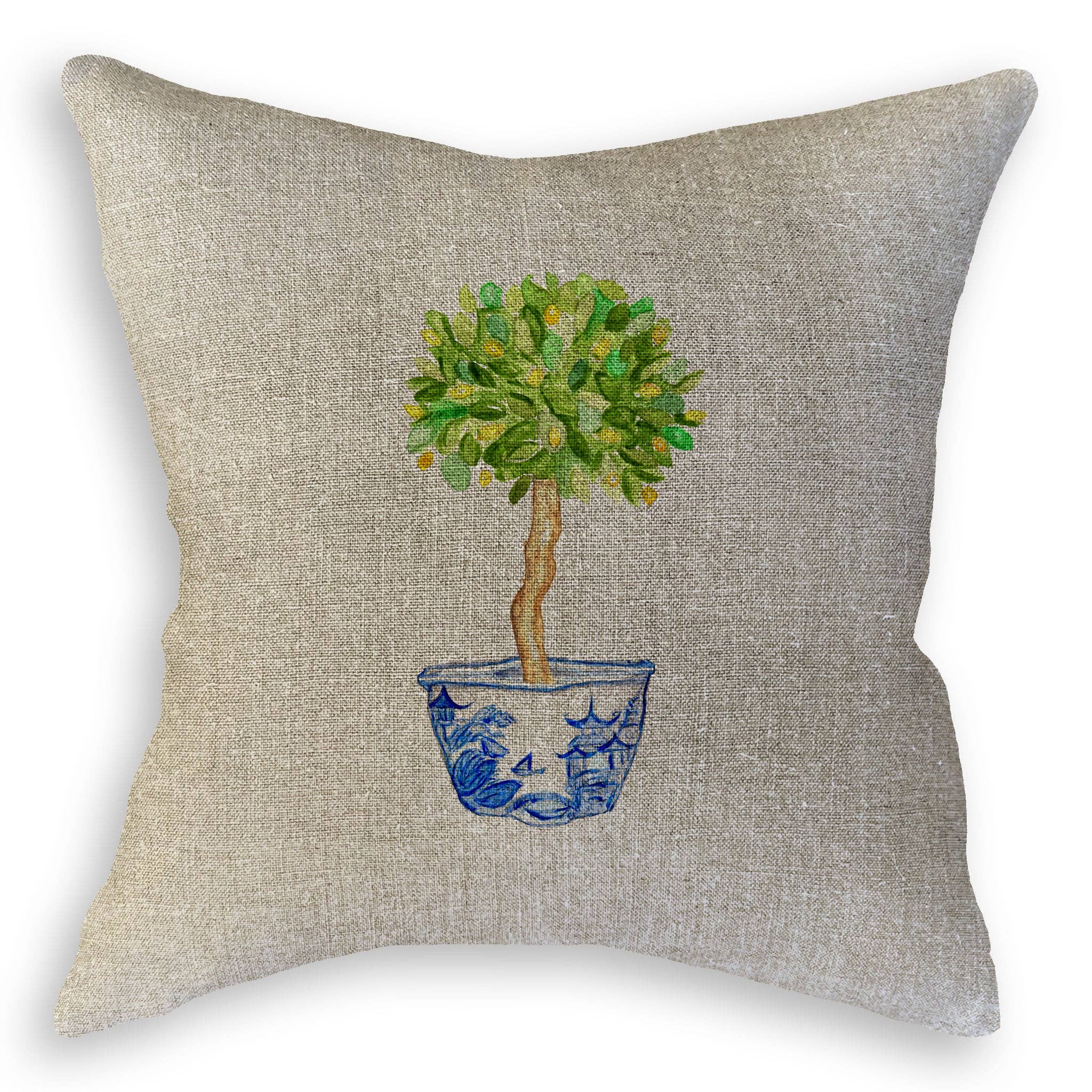 French Graffiti - Vendita all'ingrosso Strofinacci - Ciotola blu e bianca con albero di limone10