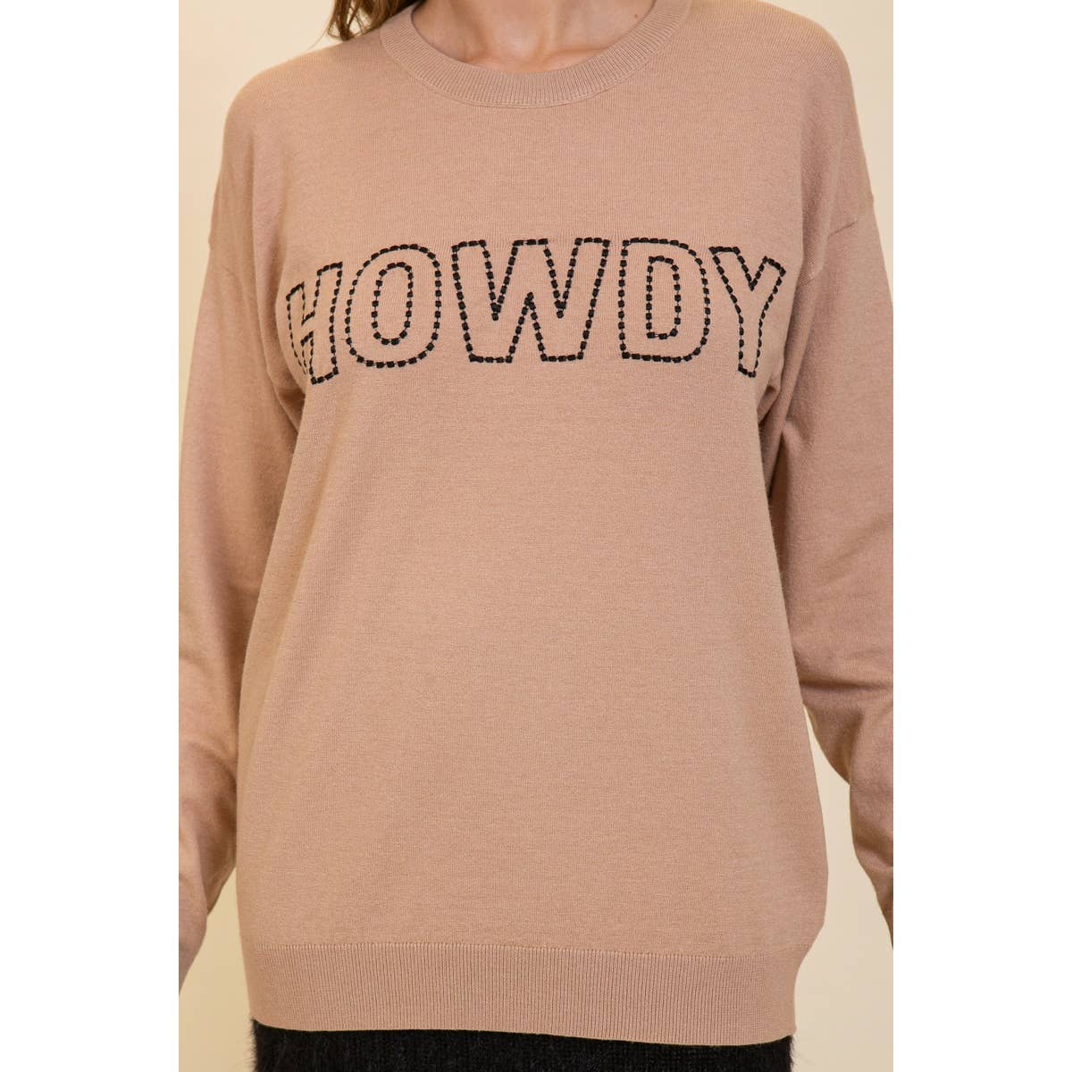 Blue Bunny Inc - Wholesale Knit Sweater - Women's - Playful HOWDY Stitched Sweater for Cozy Casual Style9