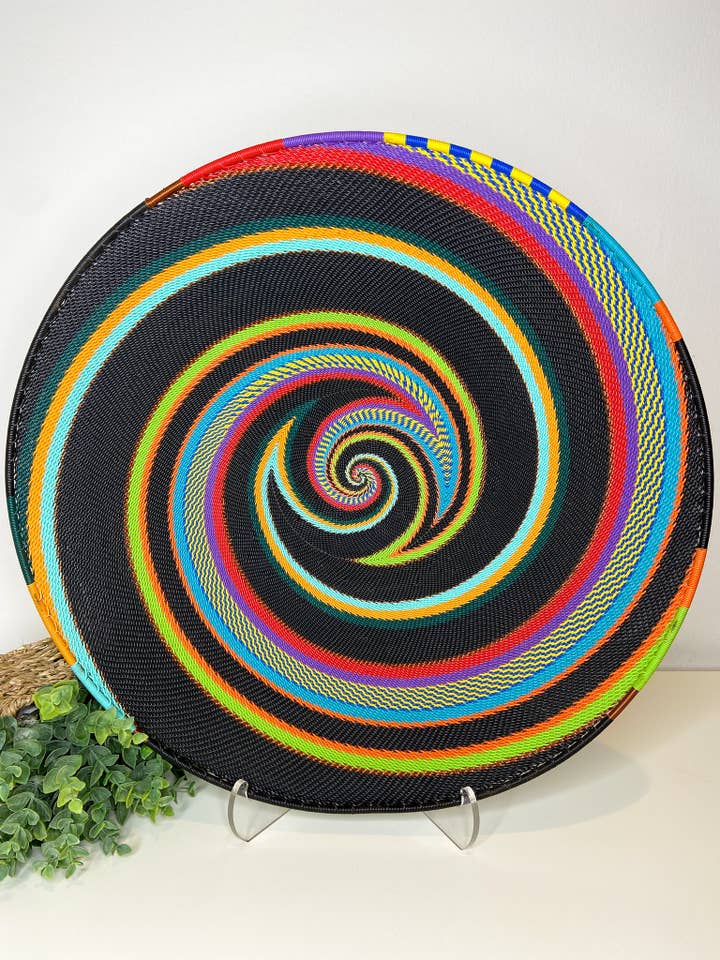 Extra Large Open V Telephone Wire Plate - African Rainbow for wholesale by Eve & Nico Gifts & Home Decor