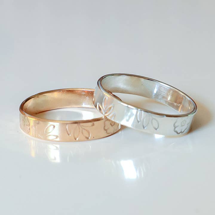 Fasce ad Anello Blossom | Argento Sterling o Oro Riempito 14k per la vendita all'ingrosso da parte di Blossom and Shine