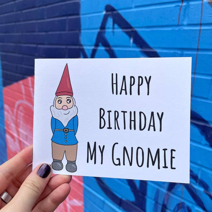 SKP ink - Wholesale Birthday Card - Happy Birthday My Gnomie | Garden Gnome Pun Greeting Card2
