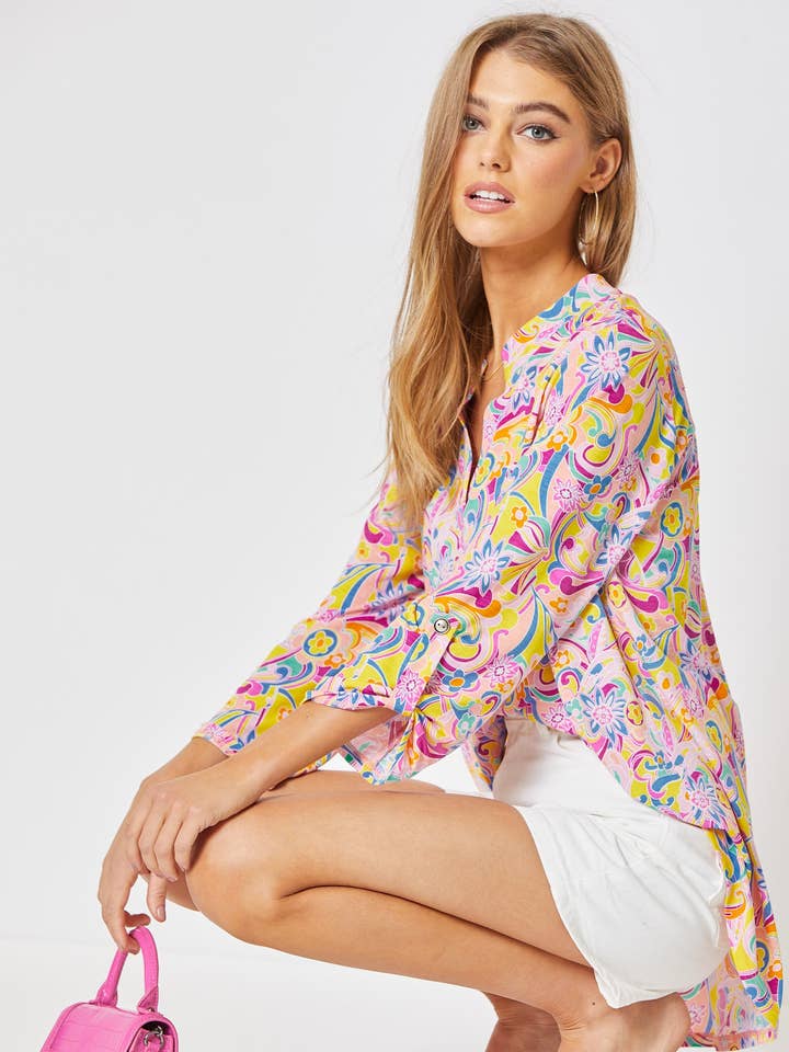 3/4 Sleeve LIZZY Wrinkle Free Top for wholesale by Dear Scarlett