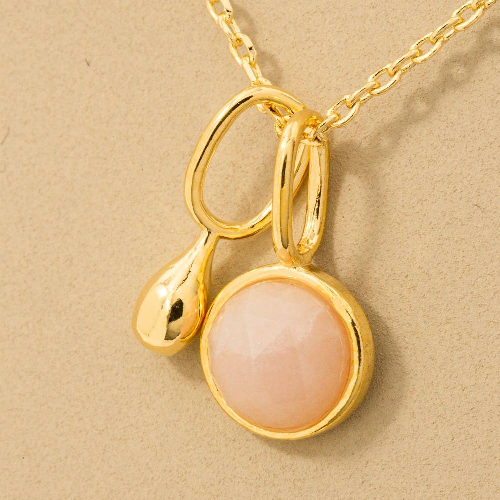 Fame Accessories - Venta al por mayor Collares con colgantes/abalorios - Collar con colgante de lágrima y mini gema bañada en oro3