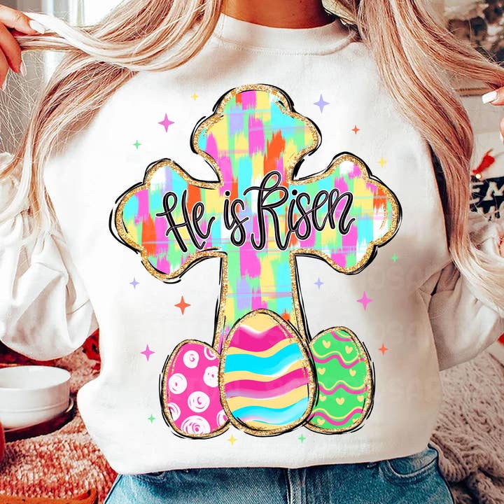 Christian Easter Sweater, Happy Easter, Easter eggs Shirt for wholesale by NVC Ecommerce LLC