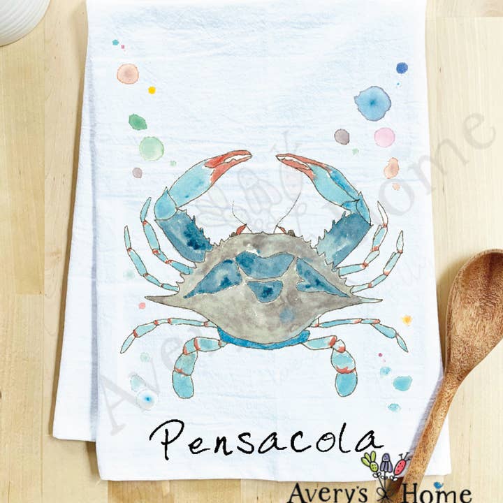 Avery's Home - Vente Torchons - Torchon côtier personnalisable "Blue Crab Ocean"74