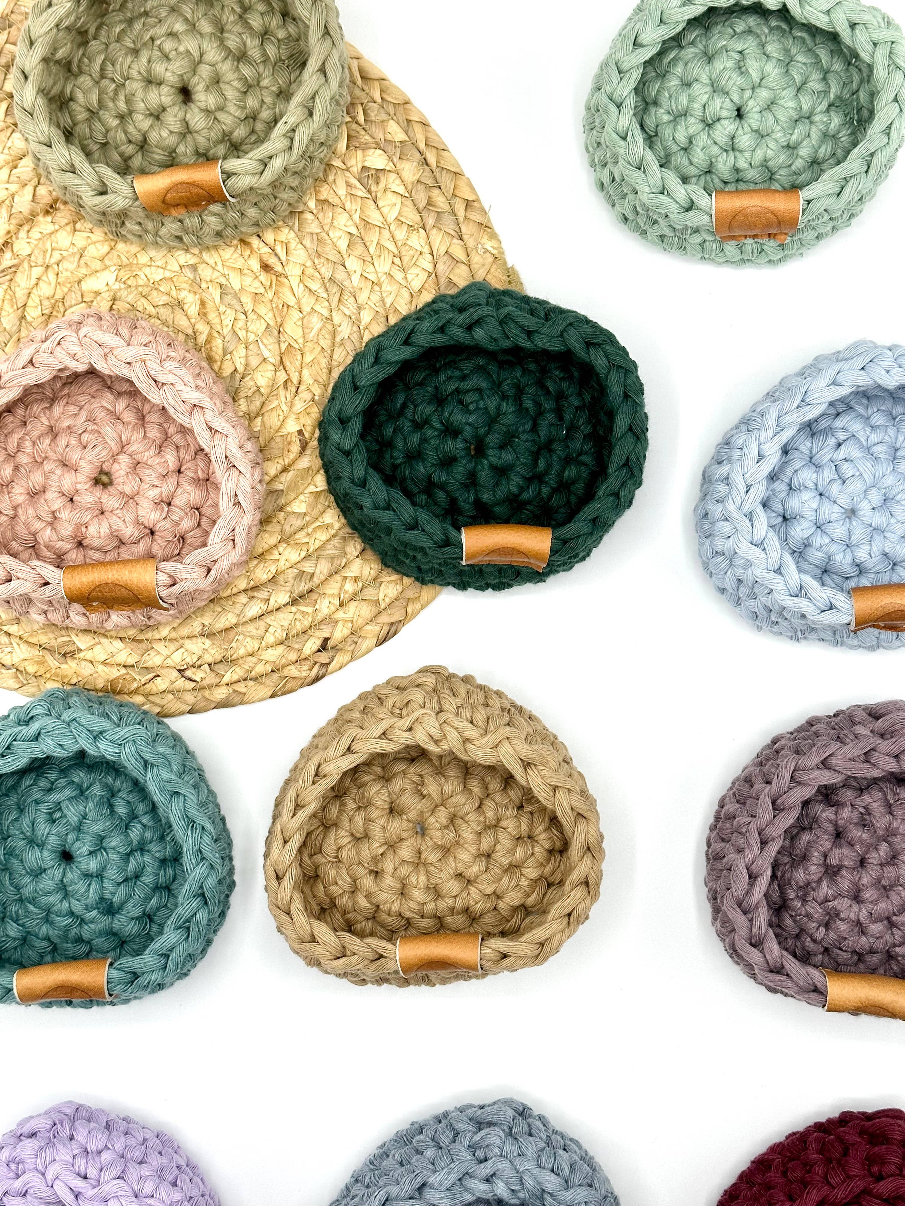 Lilly Bird Crochet - Wholesale Basket - Mini Oil basket / Trinket ( SOLID COLOR)11
