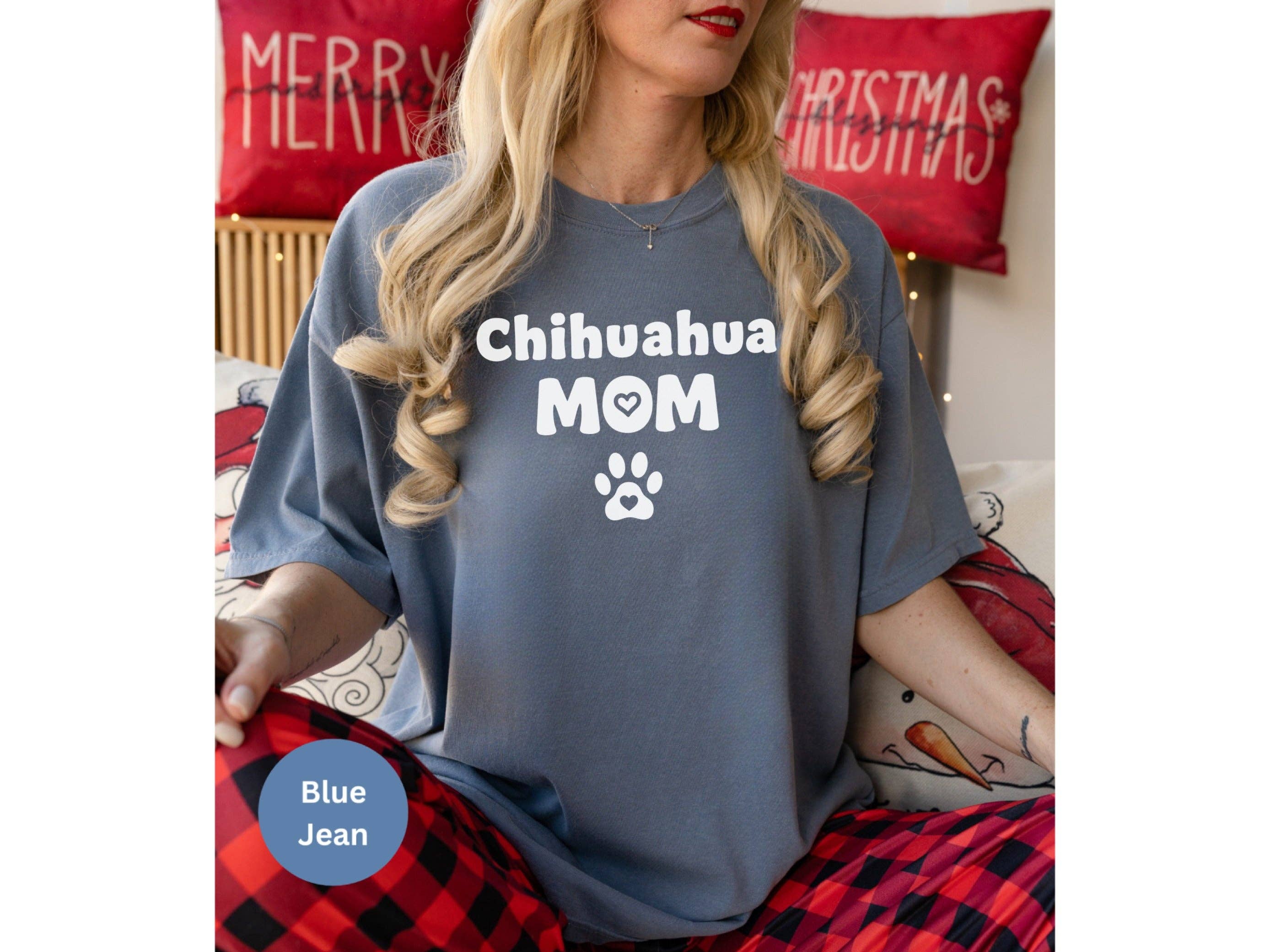 Graphic Galore - Wholesale Screen Printed T-Shirt - Women's - Chihuahua Mom T-Shirt, Dog Mom, Pet Lover Tee, Cute Heart Paw Print Design, Gift for Dog Owners, Animal Lover Shirt6