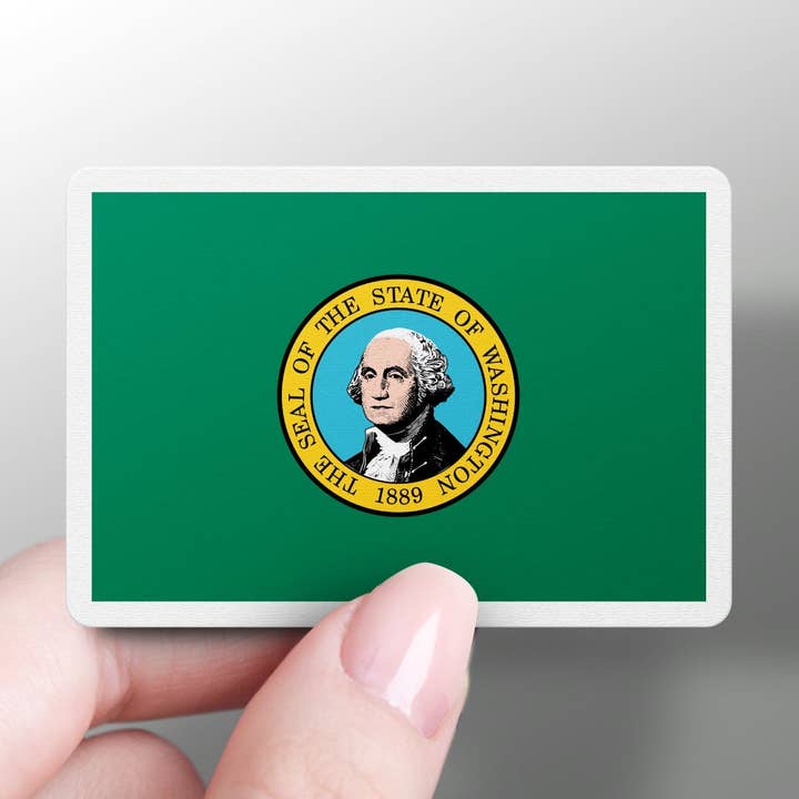 Pegatina con la bandera del estado de Washington para venta al por mayor de GraffMerch.com