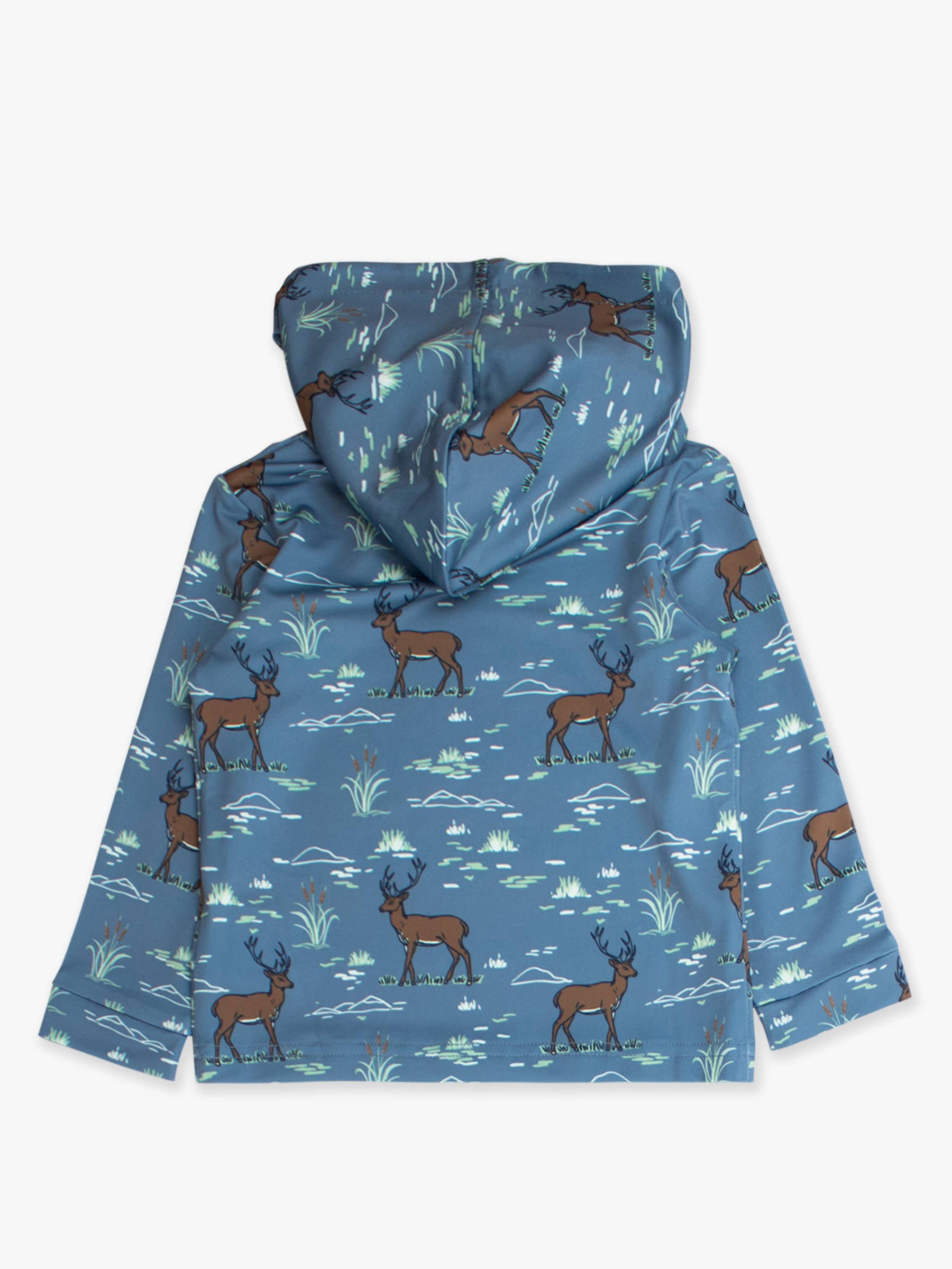 Blue Boys Deer Antler Adventure Performance Hooded Shirt for wholesale on Faire2