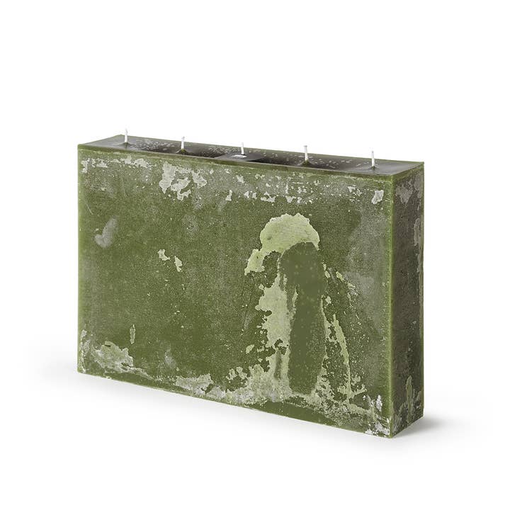 BIDKhome - Wholesale Pillar Candle - Rectangle 5-Wick Pillar Candle Dark Green